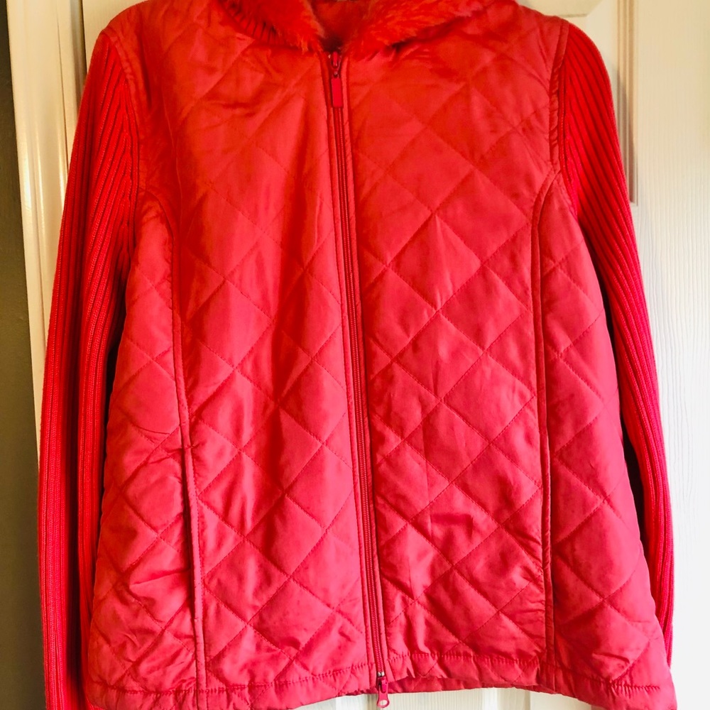 Quilted sweater jacket